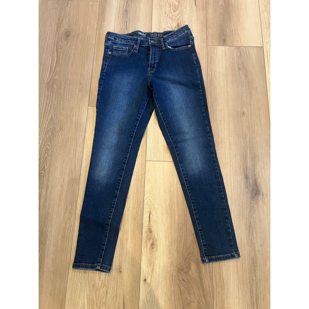 Mossimo Womens Size 6/28 High Rise Skinny Jeans Dark Wash Power Stretch